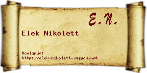 Elek Nikolett névjegykártya